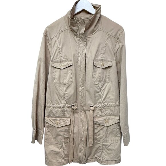 Avenue Utility Jacket Plus Size 22/24 Khaki Cotton Blend Safari Casual Womens - Picture 1 of 8